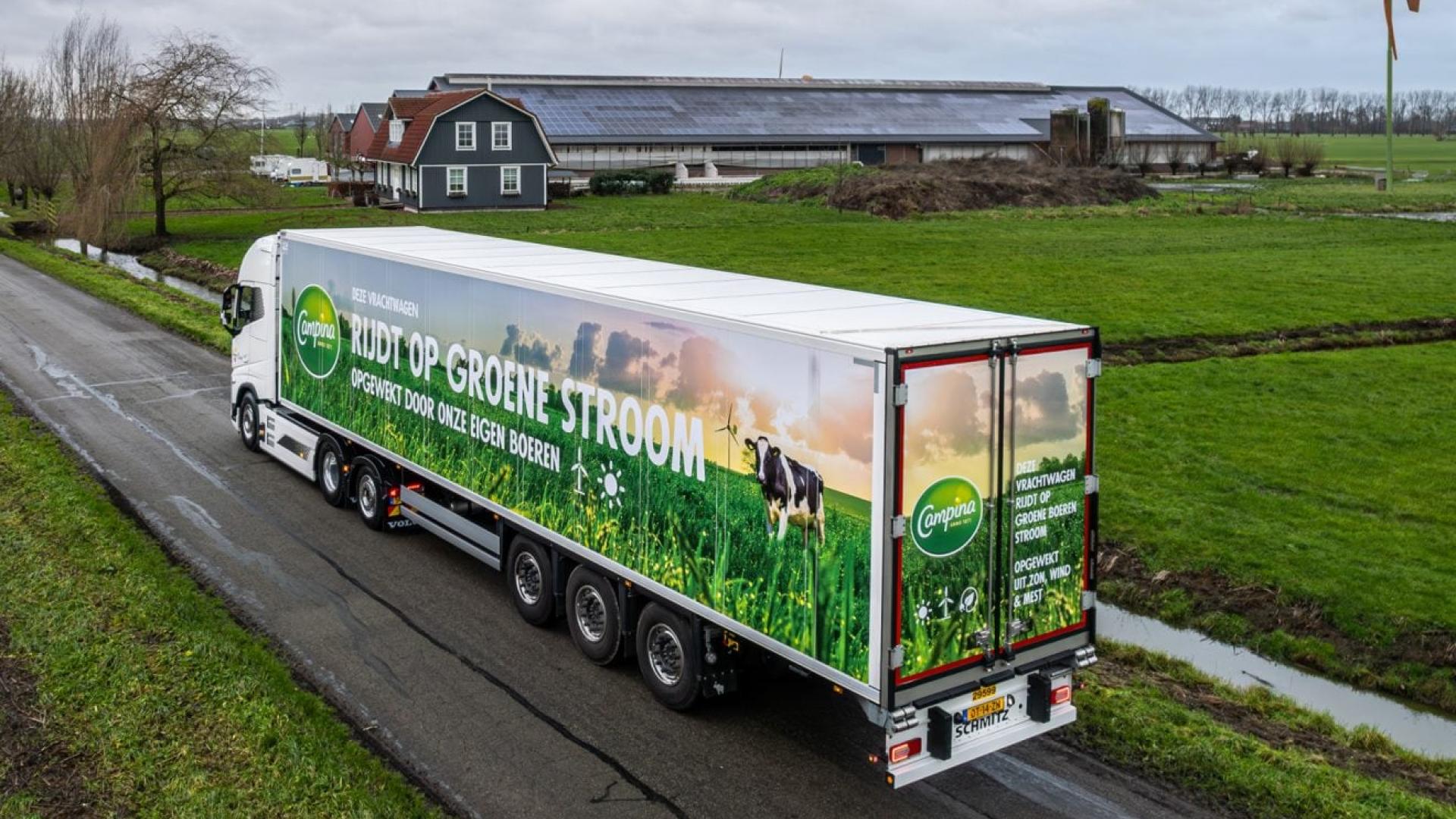 Truck Campina op groene stroom